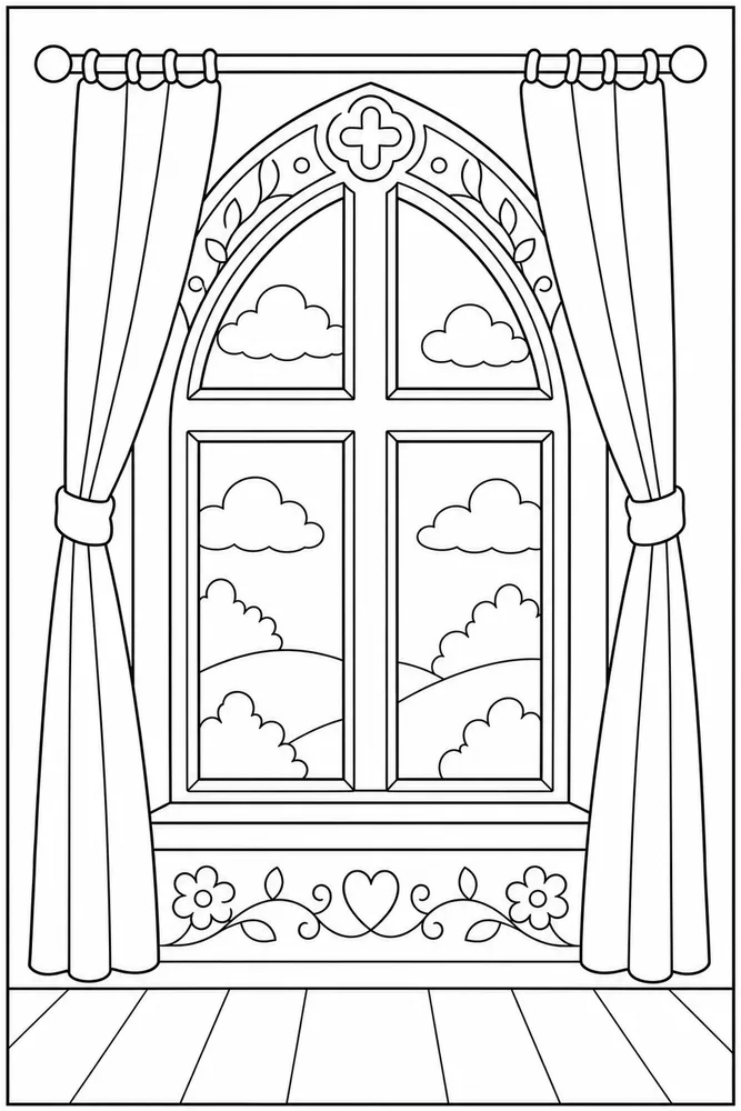 Preschool Bible Preschool bible small church window coloring page