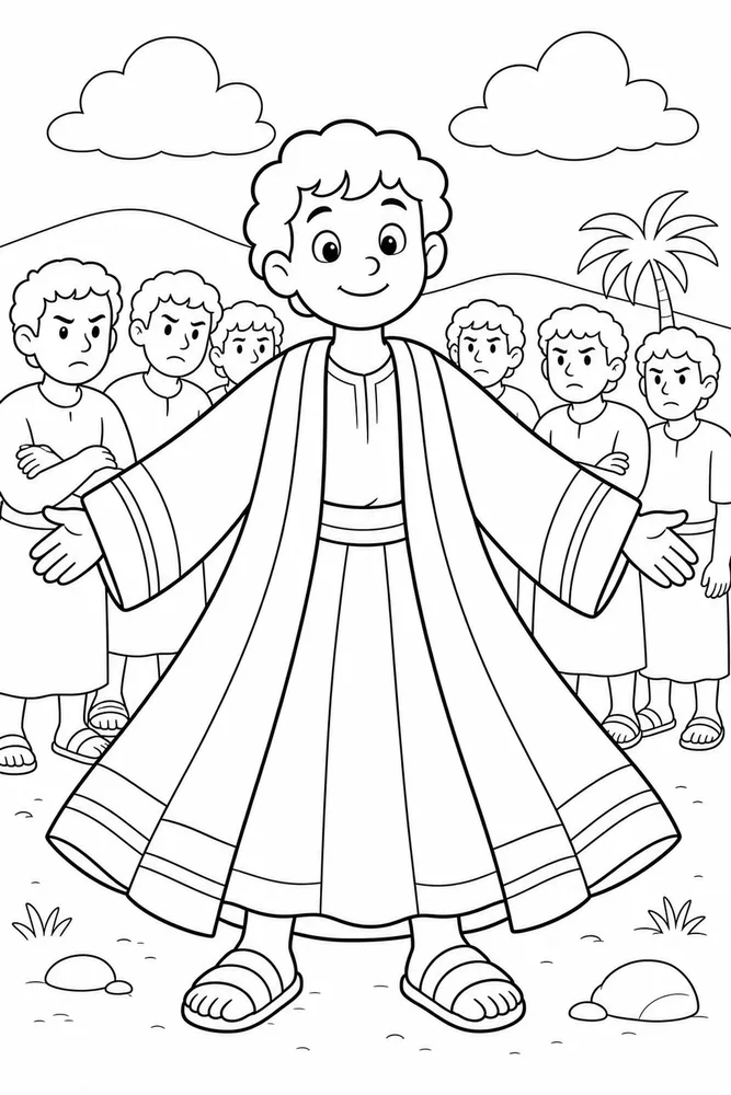 Simple Bible Joseph Coat printable coloring page