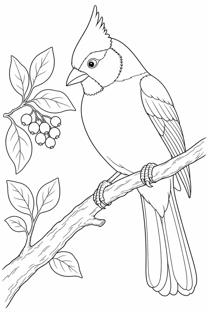 Flying Bird Flying bird branch portrait coloring page