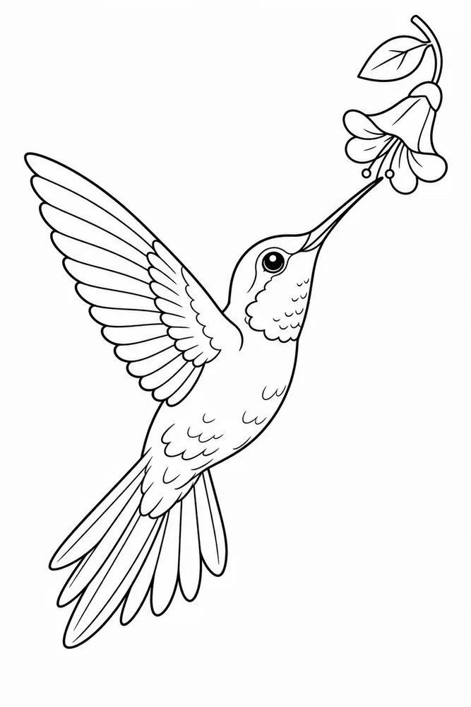 Hummingbird Hummingbird playful pose coloring page