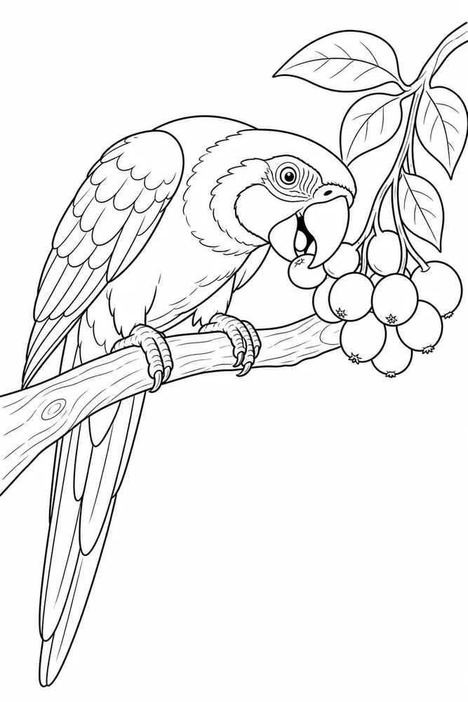 Parrot Parrot activity scene coloring page