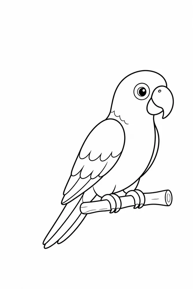 Parrot Parrot easy beginner page coloring page