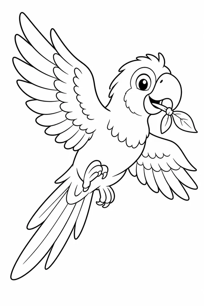 Parrot Parrot playful pose coloring page