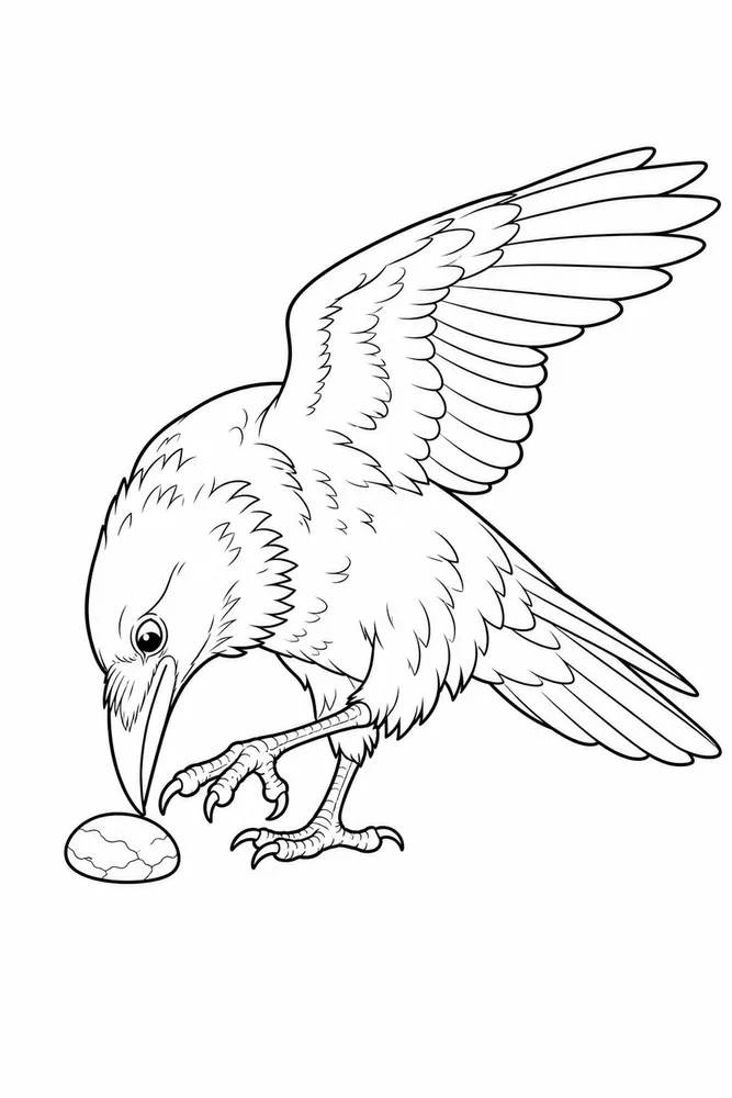 Raven Raven activity scene coloring page