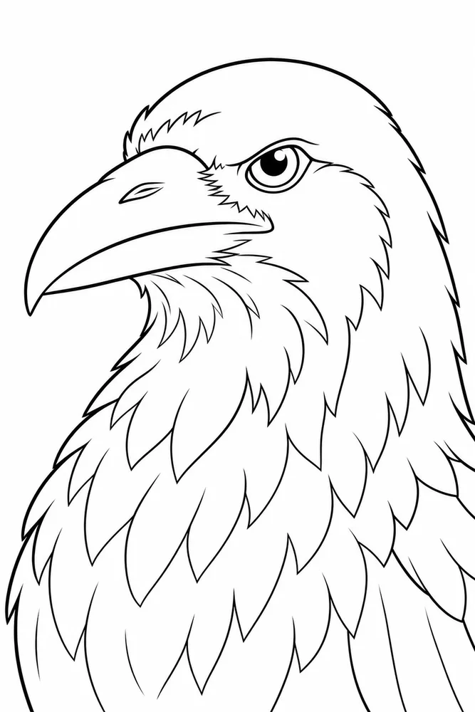Raven Raven close up detail coloring page