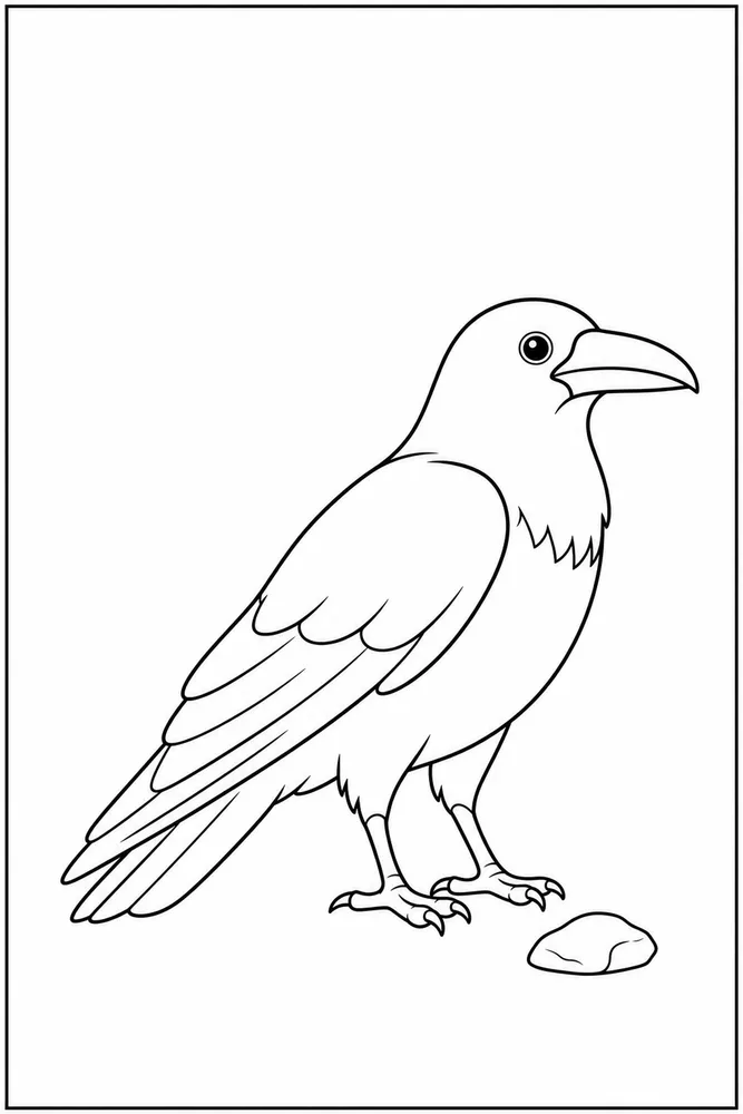 Raven Raven easy beginner page coloring page