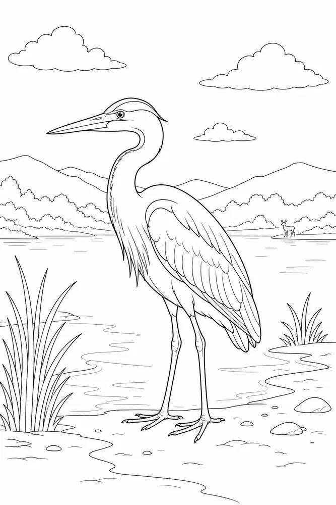 Realistic Bird Realistic bird simple wing pose coloring page