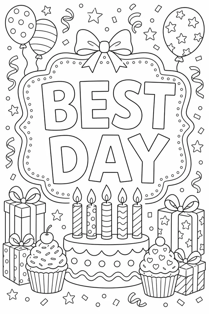 Birthday Card Candle Card coloring page