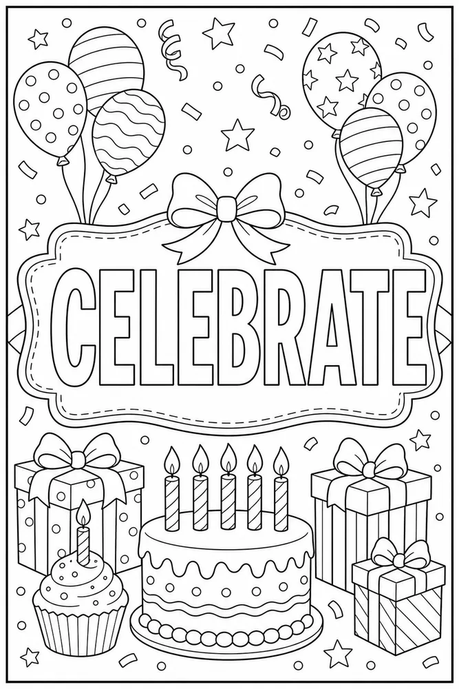 Birthday Card Gift Card coloring page