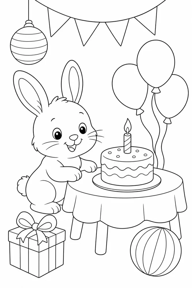 Baby Bunny Baby Bunny Party Table coloring page