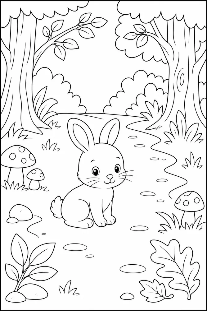 Baby Bunny Baby Bunny Woodland Path coloring page