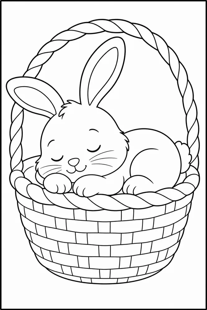 Bunny Rabbit Bunny Rabbit Basket Nap coloring page