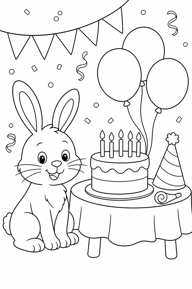 Bunny Rabbit Bunny Rabbit Party Table coloring page