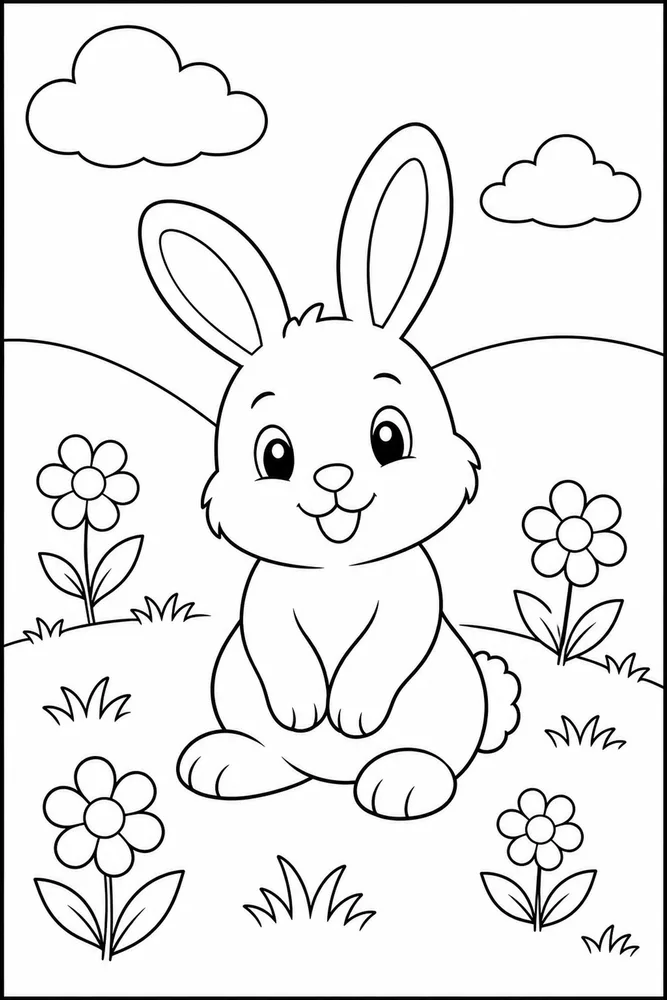 Bunny Rabbit Bunny Rabbit Spring Field coloring page