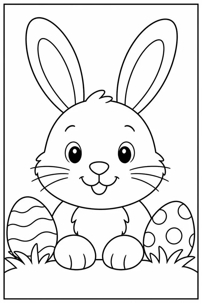 Easter Bunny Easter Bunny Simple Portrait coloring page