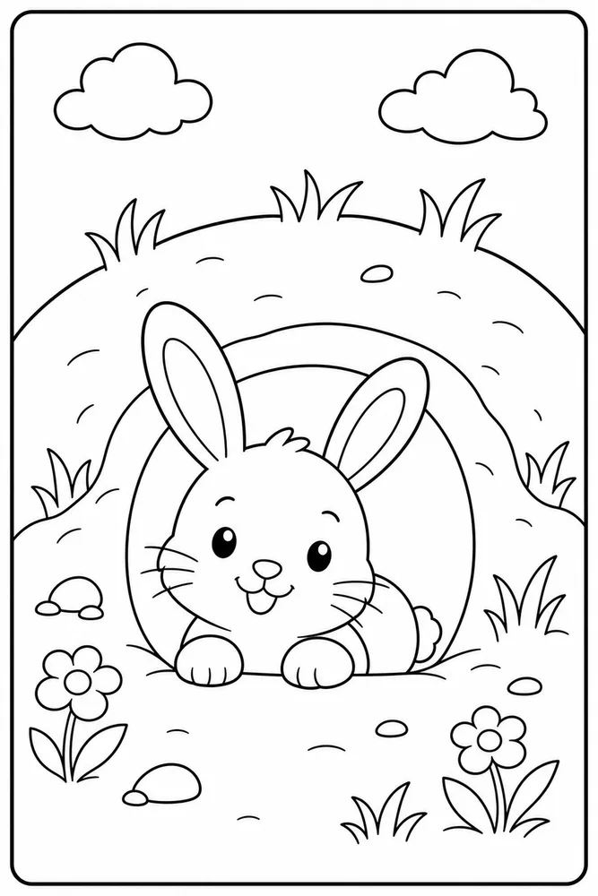 Easy Bunny Easy Bunny Burrow Doorway coloring page