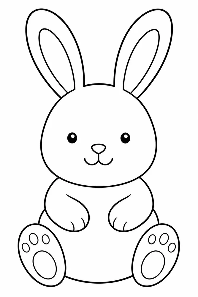 Easy Bunny Easy Bunny Simple Portrait coloring page