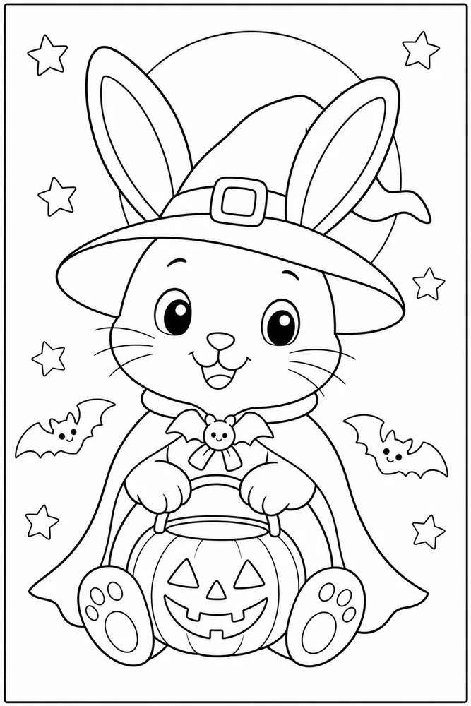 Halloween Bunny Halloween Bunny Simple Portrait coloring page