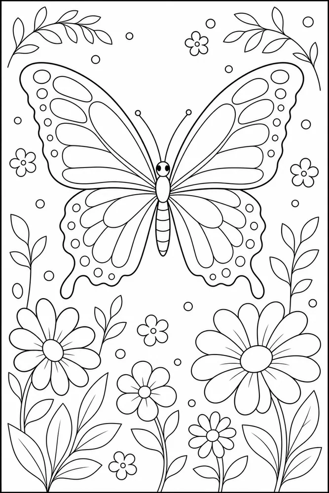 Beautiful Butterfly Delicate Wing Pose coloring page