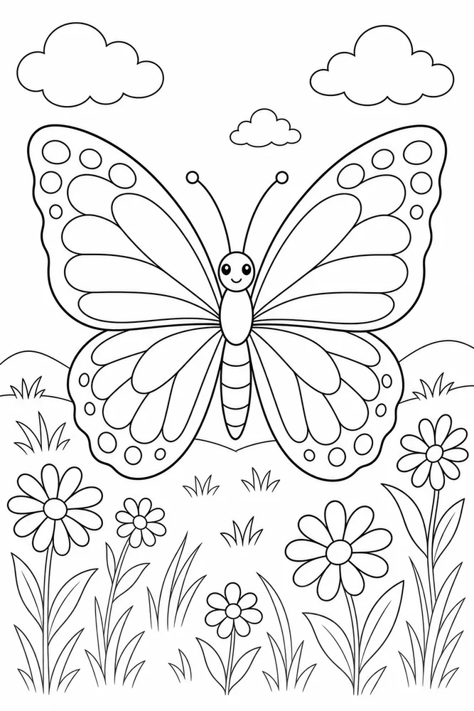 Butterfly Butterfly Meadow Flight coloring page