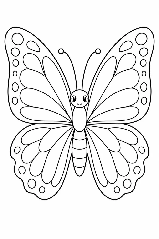 Butterfly Butterfly Simple Outline coloring page