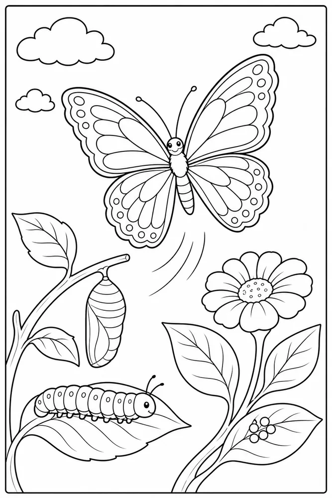 Butterfly Life Cycle Butterfly Release coloring page
