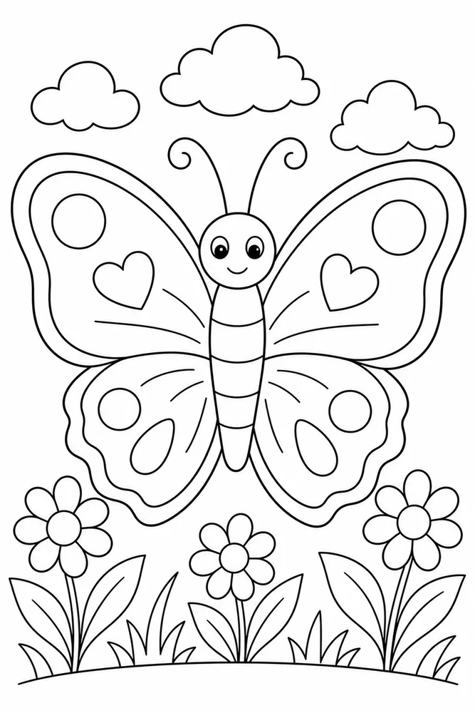 Easy Butterfly Easy Beginner Page coloring page