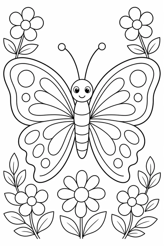 Easy Butterfly Simple Prop coloring page