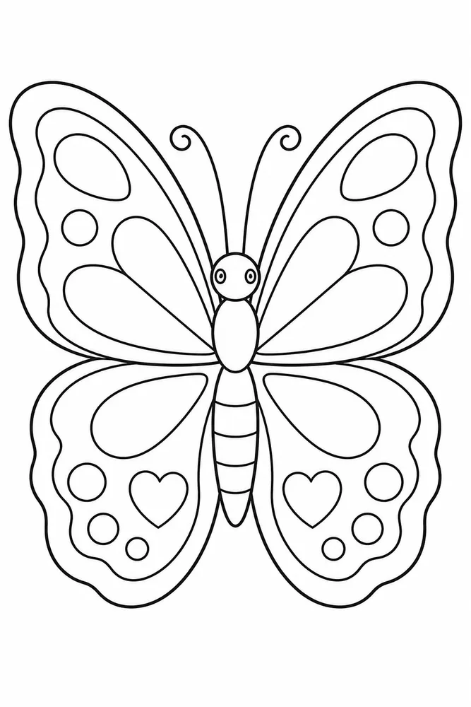 Easy Butterfly Single Object Scene coloring page