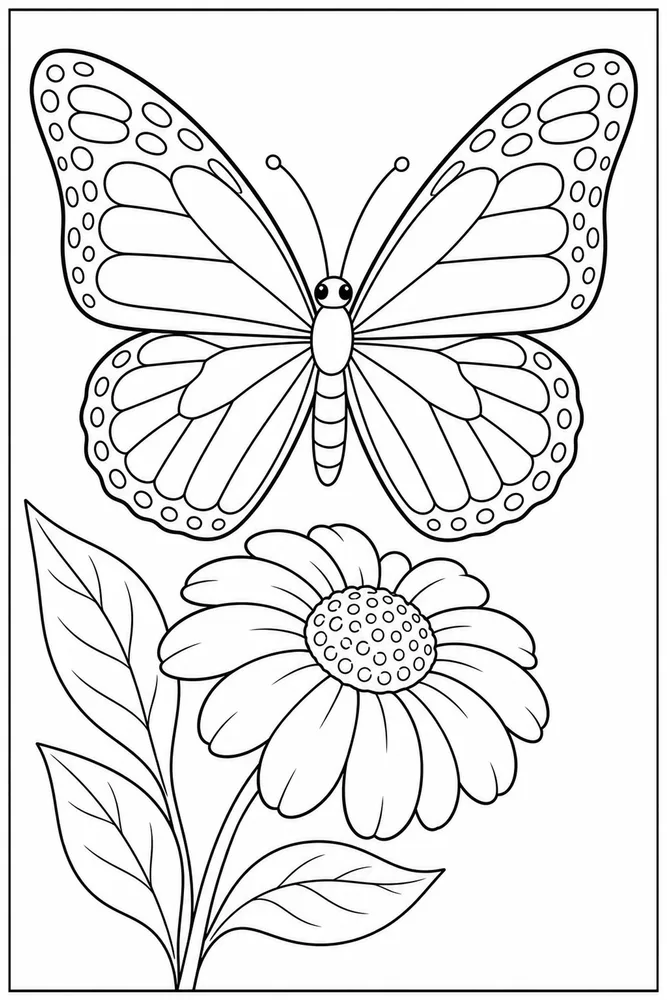 Monarch Butterfly Nectar Flower coloring page