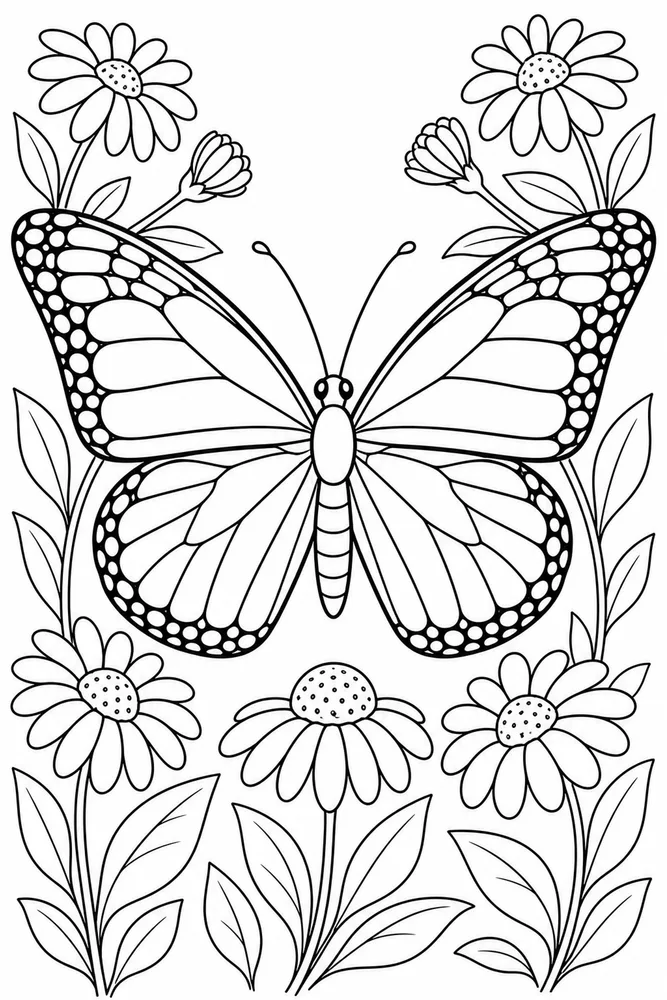 Monarch Butterfly Simple Monarch Outline coloring page