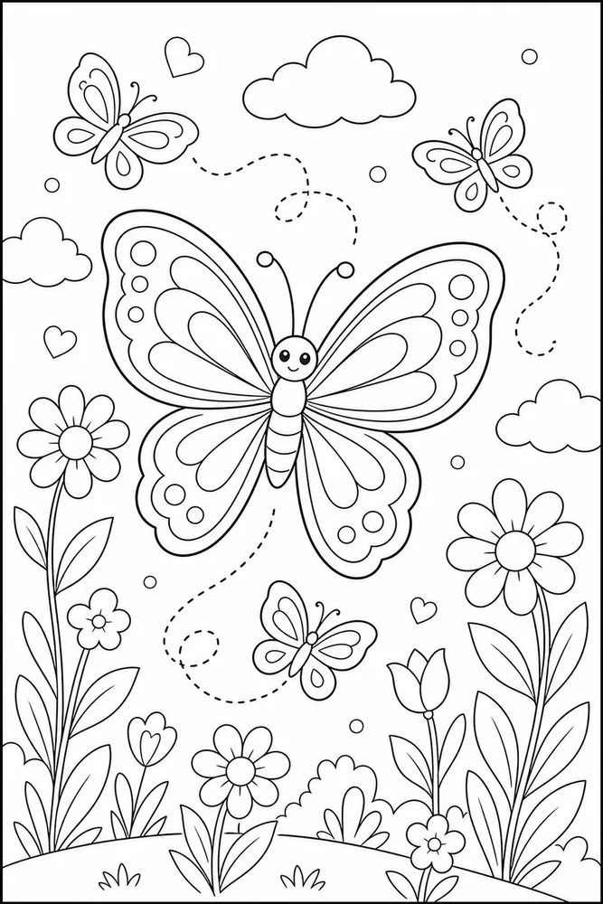 Rainbow Butterfly Butterfly Trail coloring page