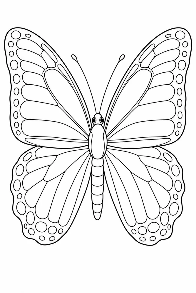 Realistic Butterfly Close Observation coloring page