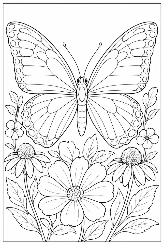 Realistic Butterfly Detailed Face coloring page