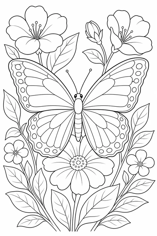 Realistic Butterfly Resting Pose coloring page