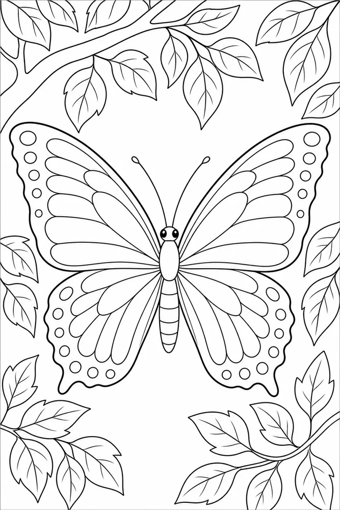 Realistic Butterfly Tree Shade coloring page