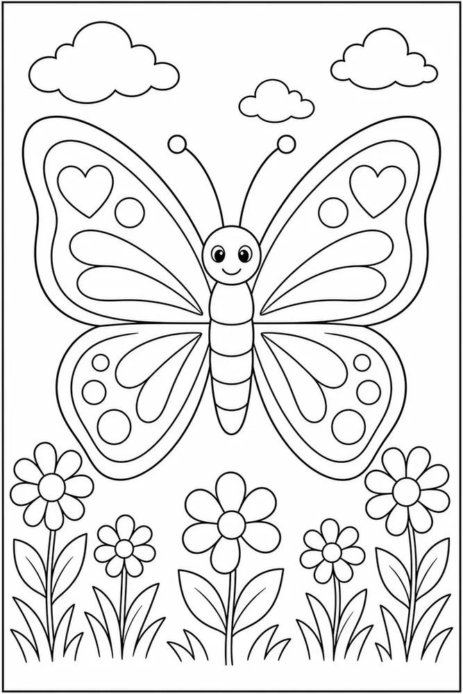 Simple Butterfly Clear Silhouette coloring page