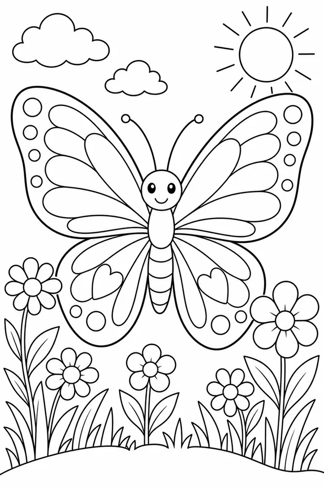 Simple Butterfly Large Object coloring page
