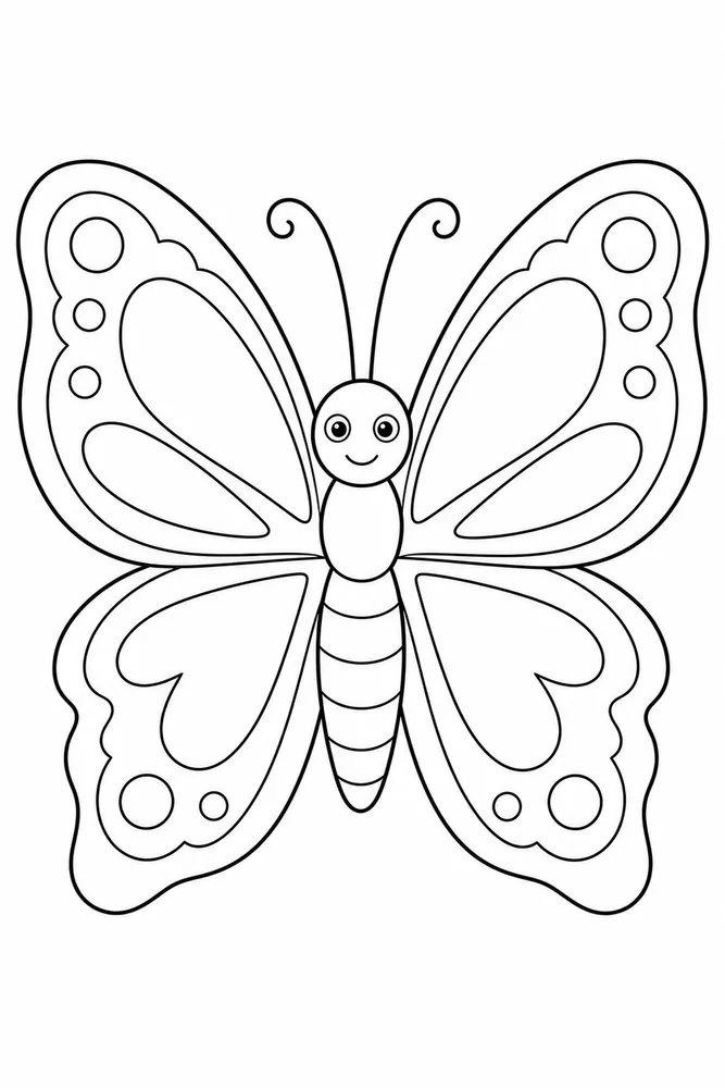 Simple Butterfly Minimal Scene coloring page