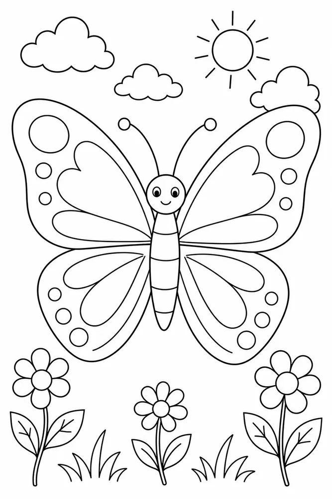 Simple Butterfly Starter Sheet coloring page