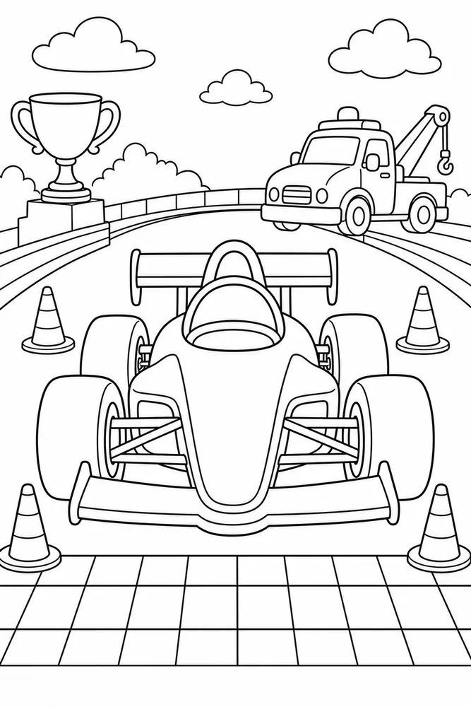 Lightning McQueen Car Starting Line Race Car printable coloring page
