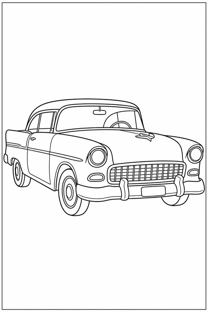 Classic Car Whitewall Tires coloring page