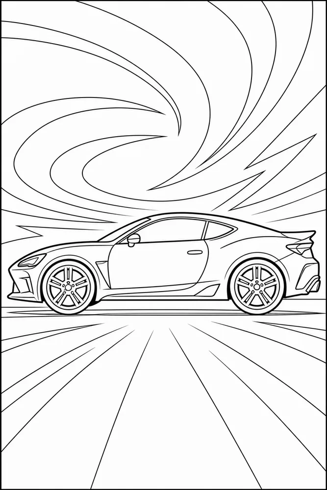 Cool Car Bold Side View coloring page