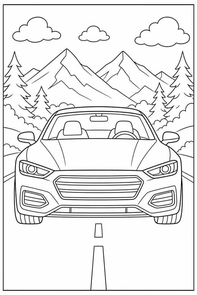 Cool Car Cool Front View coloring page