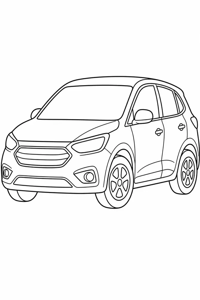 Kids Car Simple Driverless Car coloring page
