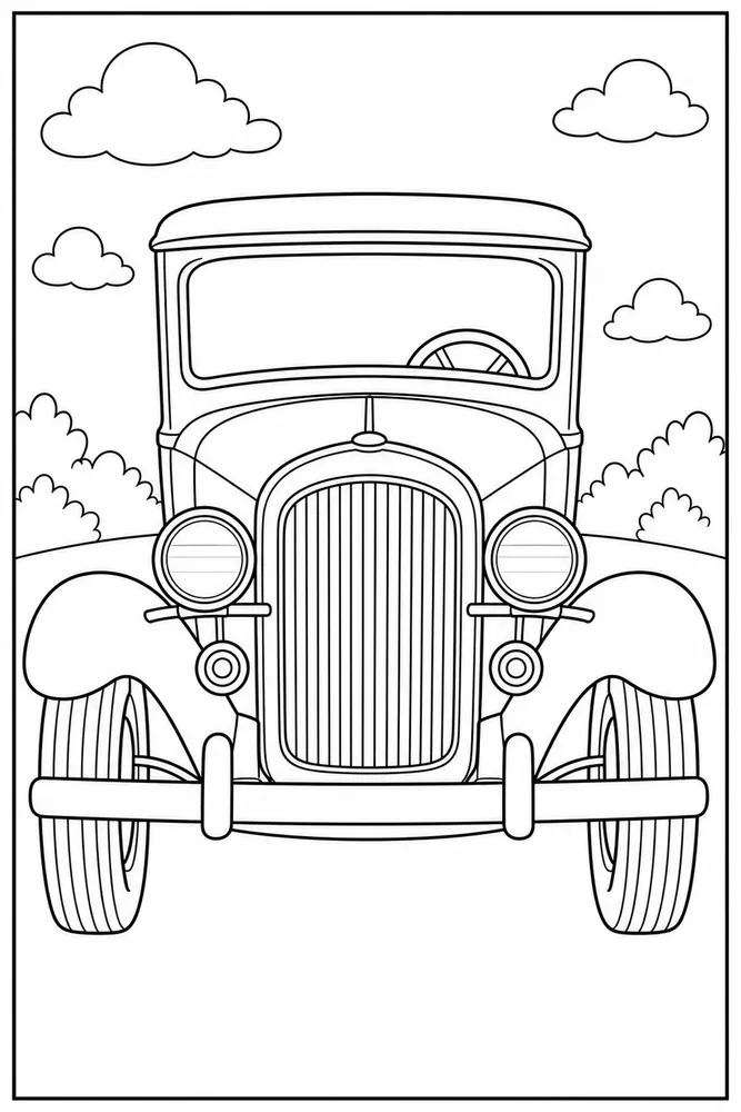 Old Car Old Car Front View coloring page