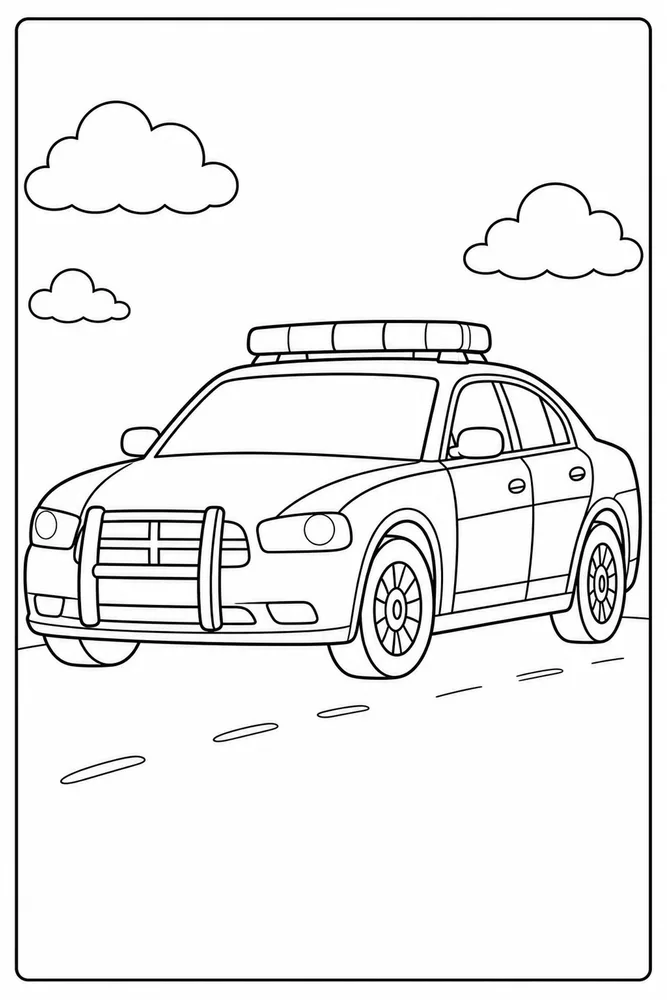 Police Car Simple Police Car coloring page