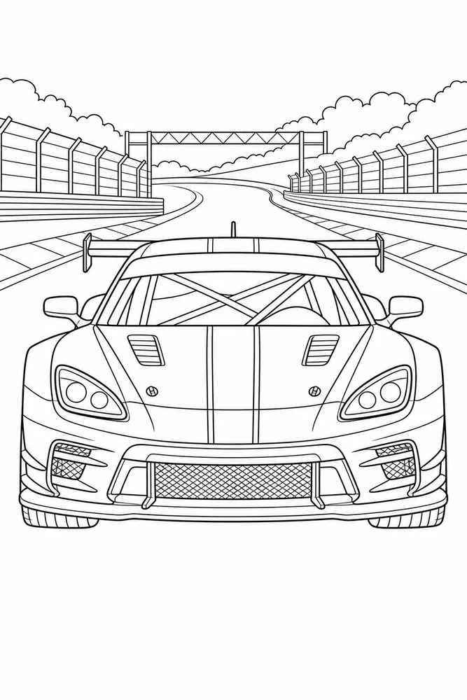 Race Car Race Car Front View coloring page