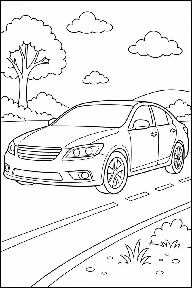 Simple Car Starter Sheet coloring page