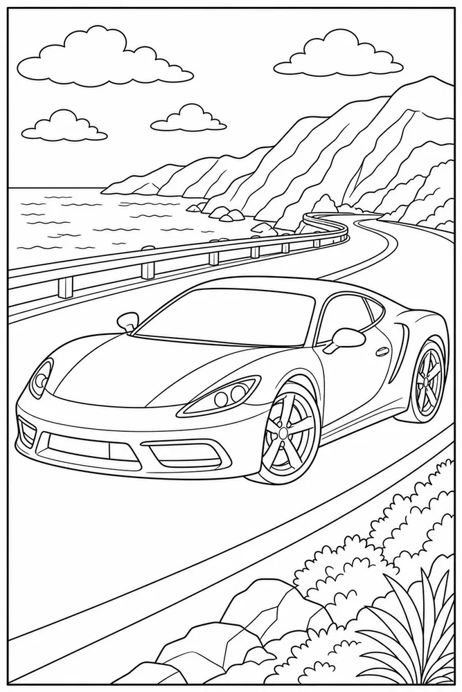 Sports Car Simple Sports Car coloring page